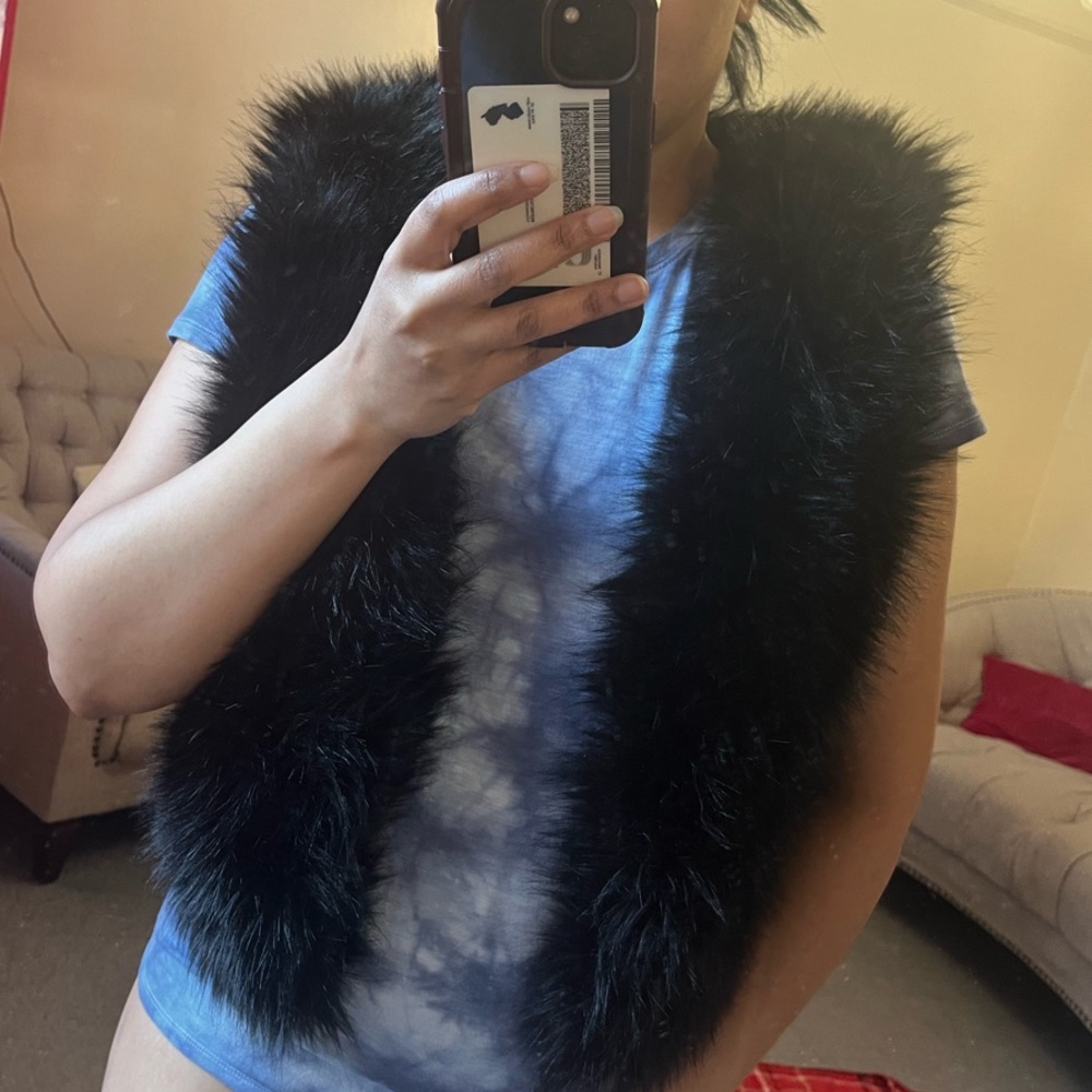 Black Faux Fur Vest